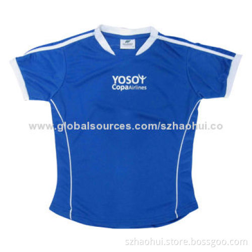 Women's crew neck printed t-shirt for airline uniform, made of dry-fit polyester OEM services